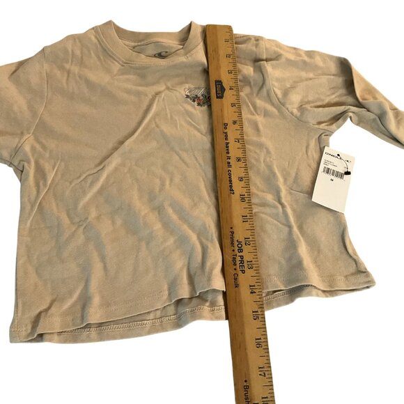 ONeill Surf girls Beige Rose floral Graphic Long Sleeve Crop Top M 10-12 - Picture 3 of 7